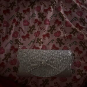 Elegant Silver Clutch with Chain Strap
